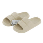 EVA Comfort Ribbed Bathroom Slippers - Beige