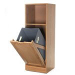 Rattan Laundry Storage Cabinet with Foldable Basket