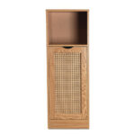 Rattan Laundry Storage Cabinet with Foldable Basket - Image 2