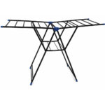 Foldable Iron Clothes Drying Rack (Floor Standing) - Black