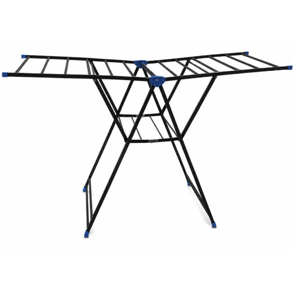 Foldable Iron Clothes Drying Rack (Floor Standing) - Black