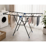 Foldable Iron Clothes Drying Rack (Floor Standing) - Black - Image 2