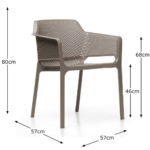 Net Chair Turtle Dove Grey (Set of 4) - Image 4