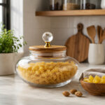 Glass Cookie Jar Pumpkin Shape With Crystal Knob Lid - Image 2