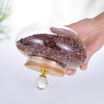 Glass Cookie Jar Pumpkin Shape With Crystal Knob Lid - Image 3