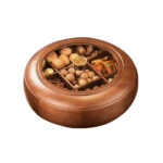 Solid Wood Fruit Box with Pure Copper Finish