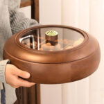 Solid Wood Fruit Box with Pure Copper Finish - Image 2
