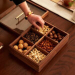Solid Wood Dry Fruit And Snack Storage Box with Glass Lid And Copper Handle - Image 3