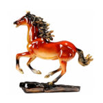 Elegant Copper Finish Rearing Horse Decorative Showpiece
