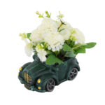 Artificial Flower Bonsai in Vintage Car Cement Planter - Image 10