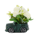 Artificial Flower Bonsai in Vintage Car Cement Planter - Image 11