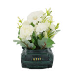 Artificial Flower Bonsai in Vintage Car Cement Planter - Image 12