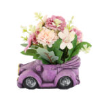 Artificial Flower Bonsai in Vintage Car Cement Planter - Image 7