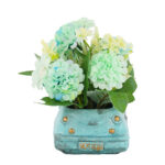 Artificial Flower Bonsai in Vintage Car Cement Planter - Image 4