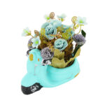 Artificial Flower Bonsai in Vintage Scooter Cement Planter - Image 5
