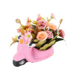Artificial Flower Bonsai in Vintage Scooter Cement Planter - Image 6