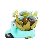 Artificial Flower Bonsai in Vintage Scooter Cement Planter - Image 4