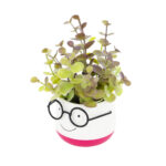 Artificial Green Plant Bonsai in Cartoon Face Ceramic Pot - Image 3