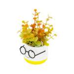 Artificial Green Plant Bonsai in Cartoon Face Ceramic Pot - Image 4