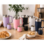 Stainless Steel Quencher Mug with Metal Straw