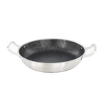 24cm Stainless Steel Honeycomb Frying Pan with Double Base and Handles