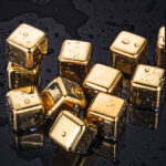 Stainless Steel Reusable Ice Cube Set - 6 Golden Cubes with Tongs - Image 3