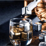 Stainless Steel Reusable Ice Cube Set - 6 Silver Cubes with Tongs - Image 2