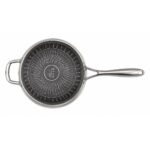 32cm Stainless Steel Honeycomb Wok Pan - Image 2