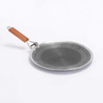 38cm Stainless Steel Honeycomb Frying Pan with Wooden Handle