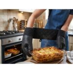 Non-Slip Silicone Kitchen Oven Mitts with Long Cuff - Image 3