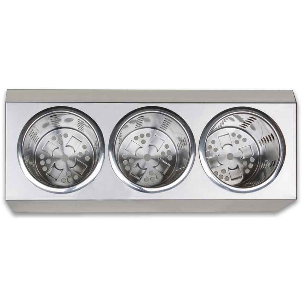 OSM-2356-1 Stainless Steel 3-Compartment Cutlery And Utensil Holder - Image 1