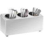 Stainless Steel 3-Compartment Cutlery And Utensil Holder - Image 4