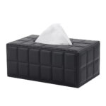 PU Leather Tissue Box Cover - Quilted Design