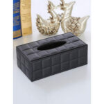 PU Leather Tissue Box Cover - Quilted Design - Image 2