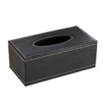 PU Leather Tissue Box Cover - Contrast Stitch Design