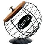 Metal Coffee Capsule Basket with Wooden Lid