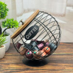 Metal Coffee Capsule Basket with Wooden Lid - Image 3