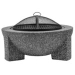 Outdoor Metal Fire Pit With Sparkle Screen Cover Conical - Image 2