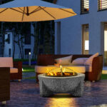 Outdoor Metal Fire Pit With Sparkle Screen Cover Conical - Image 5