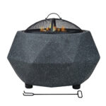 Outdoor Metal Fire Pit With Sparkle Screen Cover Hexagon