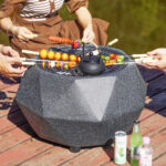 Outdoor Metal Fire Pit With Sparkle Screen Cover Hexagon - Image 5