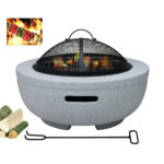 Outdoor Metal Fire Pit With Sparkle Screen Cover Sperical