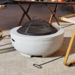 Outdoor Metal Fire Pit With Sparkle Screen Cover Sperical - Image 2