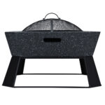 Outdoor Metal Fire Pit With Sparkle Screen Cover And Metal Base - Image 3