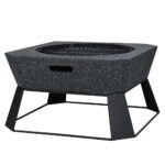 Outdoor Metal Fire Pit With Sparkle Screen Cover And Metal Base - Image 4