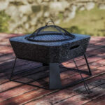 Outdoor Metal Fire Pit With Sparkle Screen Cover And Metal Base - Image 6