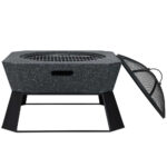 Outdoor Metal Fire Pit With Sparkle Screen Cover And Metal Base - Image 7