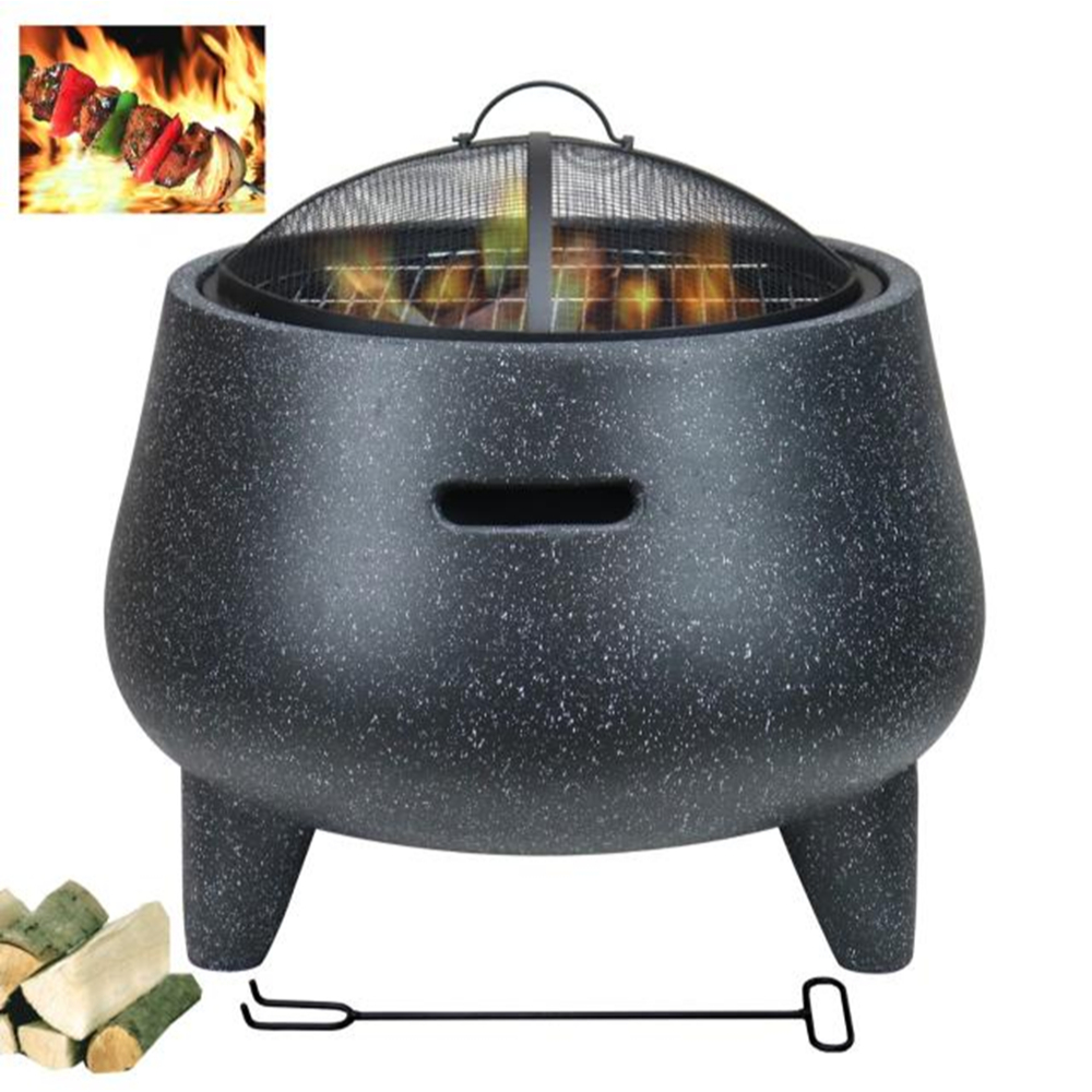 OSM-2397-1 Outdoor Metal Fire Pit With Sparkle Screen Cover And Legs - Image 1