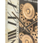 Wooden Rectangle Wall Clock Gears Medium - Image 3