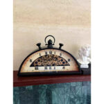 Rustic Metal D-Shaped Table Clock - Image 2